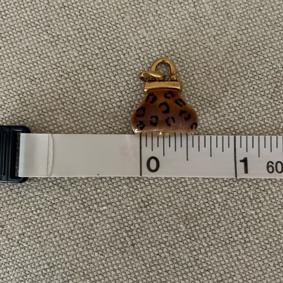 Italian 14K Gold Enamel Leopard, Animal Print Handbag Purse Pendant Charm New - Picture 6 of 6